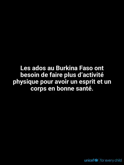 Adolescent physical activity tile for Burkina Faso, Text only · French