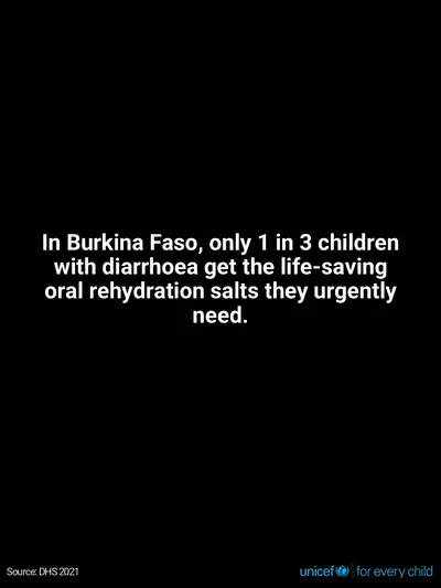 Oral rehydration salts tile for Burkina Faso, Text only · English