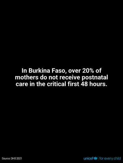 Postnatal care tile for Burkina Faso, Text only · English