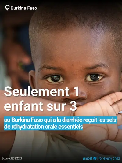 Oral rehydration salts tile for Burkina Faso, Bold number · French