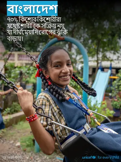 Adolescent physical activity tile for Bangladesh, Photo · Bengali