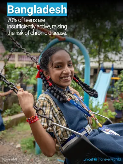 Adolescent physical activity tile for Bangladesh, Photo · English