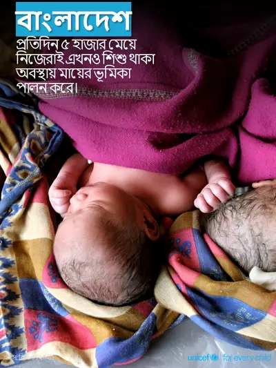 Adolescent motherhood tile for Bangladesh, Photo · Bengali