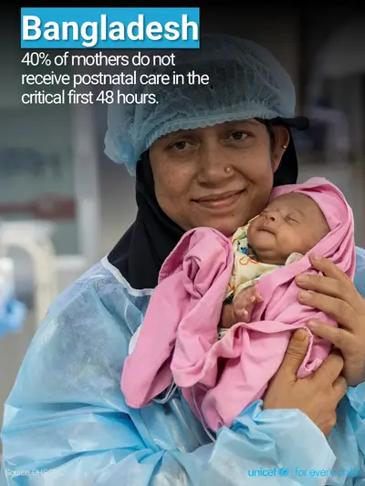 Postnatal care tile for Bangladesh, Photo · English