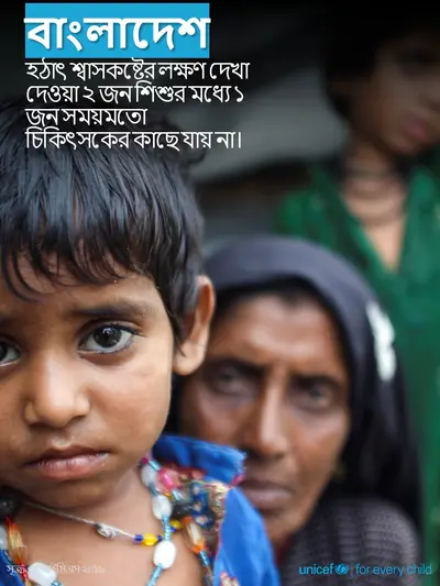 Childhood pneumonia tile for Bangladesh, Photo · Bengali