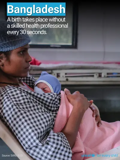 Skilled birth attendance tile for Bangladesh, Photo · English