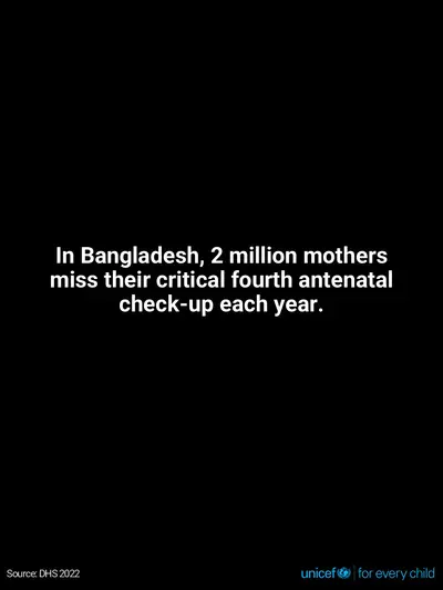 Antenatal care tile for Bangladesh, Text only · English