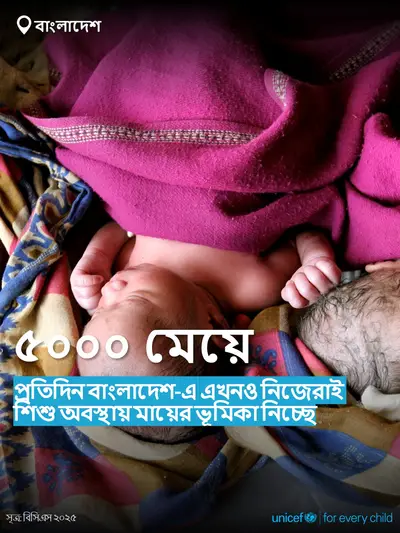 Adolescent motherhood tile for Bangladesh, Bold number · Bengali