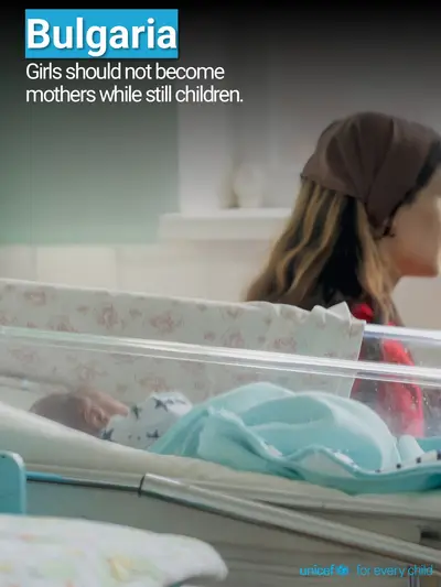 Adolescent motherhood tile for Bulgaria, Photo · English