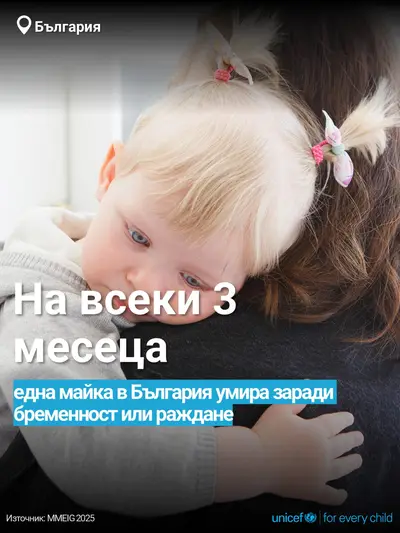 Maternal mortality tile for Bulgaria, Bold number · Bulgarian