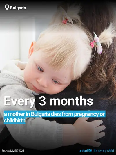 Maternal mortality tile for Bulgaria, Bold number · English
