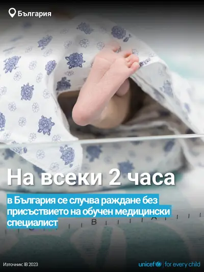 Skilled birth attendance tile for Bulgaria, Bold number · Bulgarian