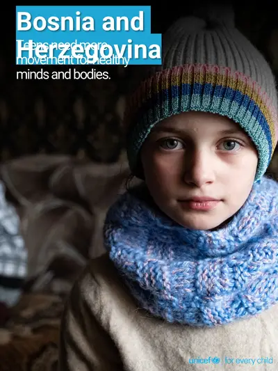 Adolescent physical activity tile for Bosnia and Herzegovina, Photo · English