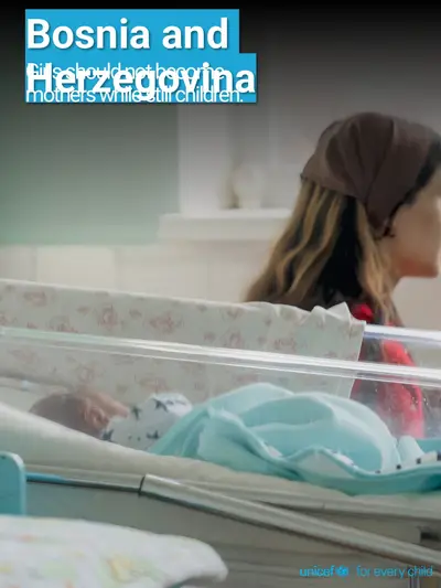Adolescent motherhood tile for Bosnia and Herzegovina, Photo · English