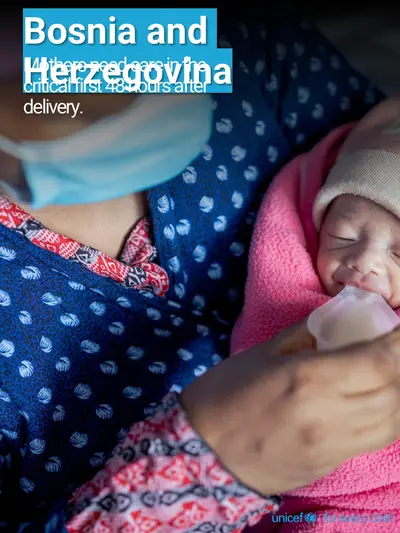 Postnatal care tile for Bosnia and Herzegovina, Photo · English