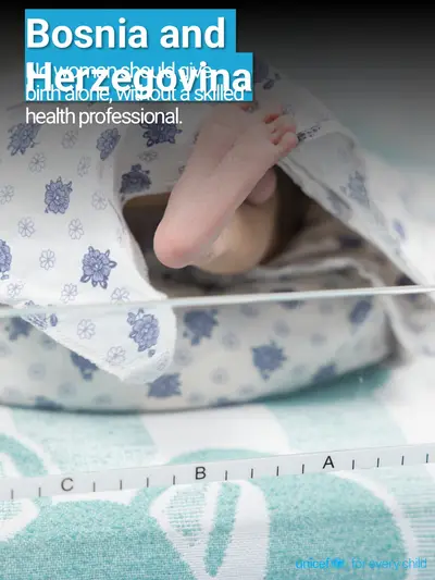 Skilled birth attendance tile for Bosnia and Herzegovina, Photo · English