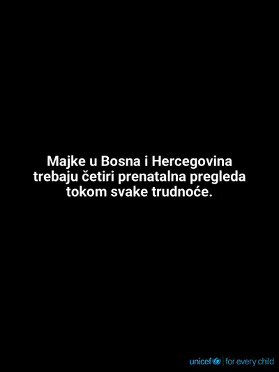 Antenatal care tile for Bosnia and Herzegovina, Text only · Bosnian