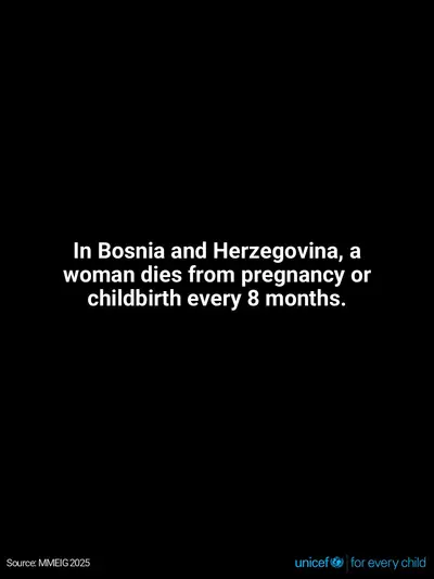Maternal mortality tile for Bosnia and Herzegovina, Text only · English