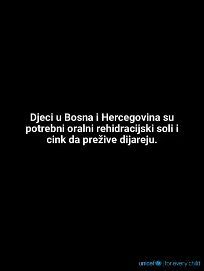 Oral rehydration salts tile for Bosnia and Herzegovina, Text only · Bosnian