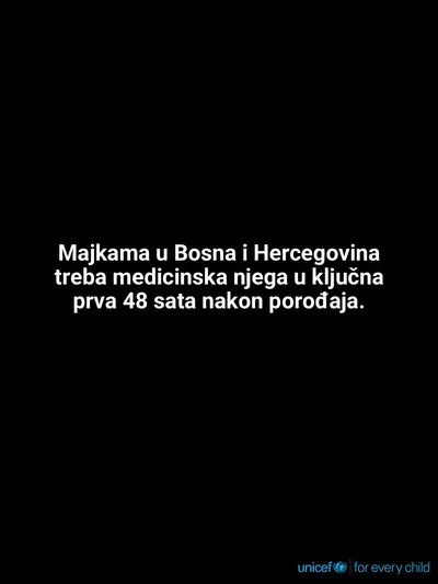 Postnatal care tile for Bosnia and Herzegovina, Text only · Bosnian