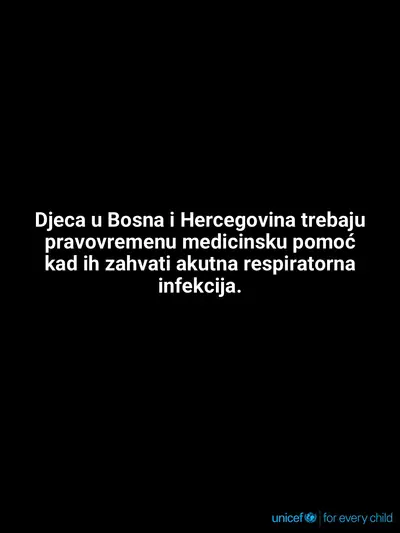 Childhood pneumonia tile for Bosnia and Herzegovina, Text only · Bosnian