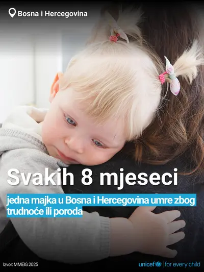 Maternal mortality tile for Bosnia and Herzegovina, Bold number · Bosnian