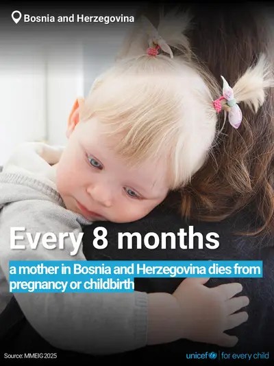 Maternal mortality tile for Bosnia and Herzegovina, Bold number · English