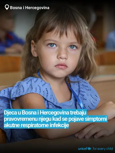 Childhood pneumonia tile for Bosnia and Herzegovina, Bold number · Bosnian