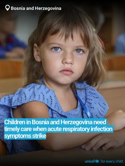 Childhood pneumonia tile for Bosnia and Herzegovina, Bold number · English