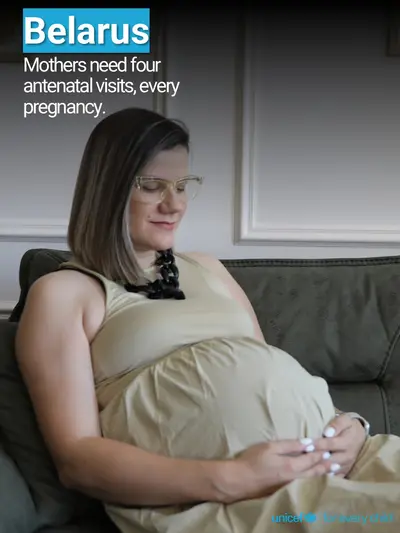 Antenatal care tile for Belarus, Photo · English