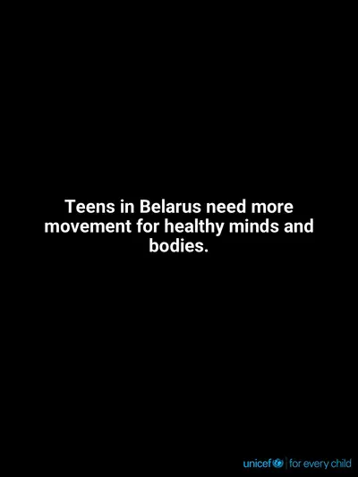 Adolescent physical activity tile for Belarus, Text only · English