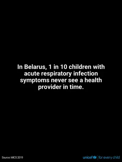 Childhood pneumonia tile for Belarus, Text only · English