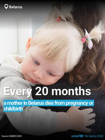 Maternal mortality tile for Belarus, Bold number · English