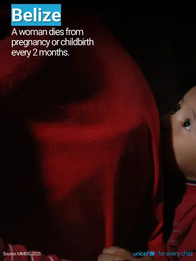 Maternal mortality tile for Belize, Photo · English