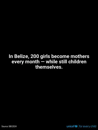 Adolescent motherhood tile for Belize, Text only · English