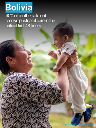 Postnatal care tile for Bolivia (Plurinational State of), Photo · English