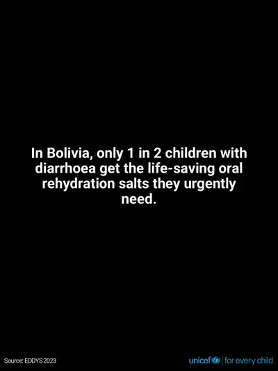 Oral rehydration salts tile for Bolivia (Plurinational State of), Text only · English