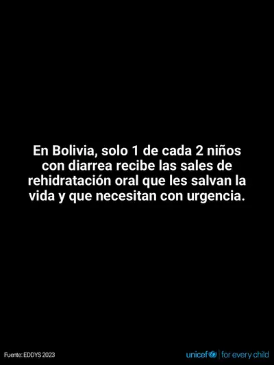 Oral rehydration salts tile for Bolivia (Plurinational State of), Text only · Spanish