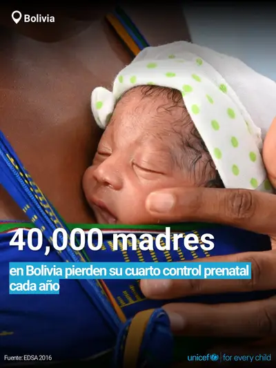 Antenatal care tile for Bolivia (Plurinational State of), Bold number · Spanish