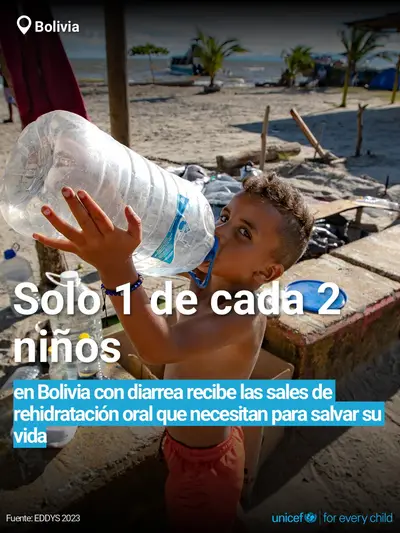 Oral rehydration salts tile for Bolivia (Plurinational State of), Bold number · Spanish