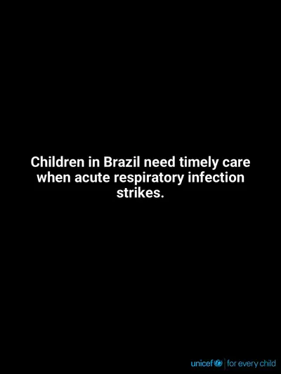 Childhood pneumonia tile for Brazil, Text only · English