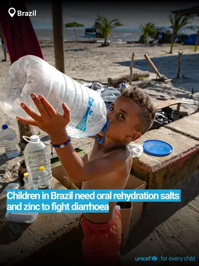 Oral rehydration salts tile for Brazil, Bold number · English