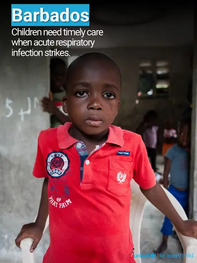 Childhood pneumonia tile for Barbados, Photo · English