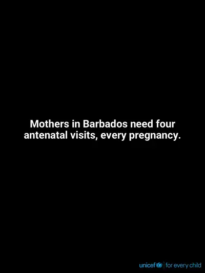Antenatal care tile for Barbados, Text only · English