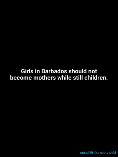 Adolescent motherhood tile for Barbados, Text only · English