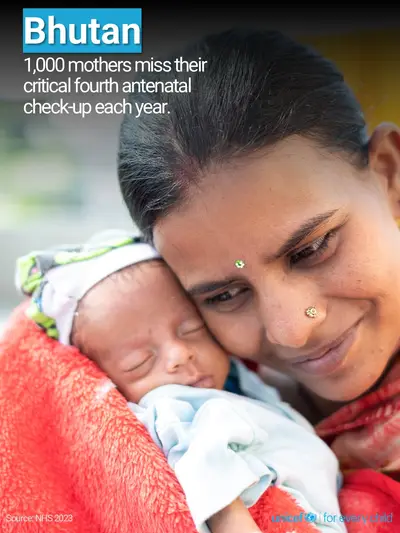 Antenatal care tile for Bhutan, Photo · English