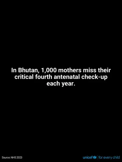 Antenatal care tile for Bhutan, Text only · English