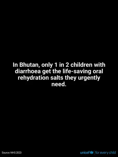 Oral rehydration salts tile for Bhutan, Text only · English
