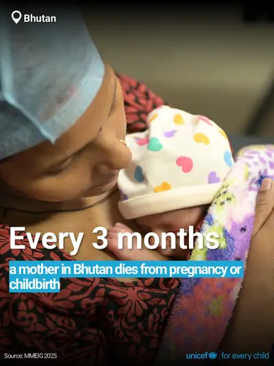 Maternal mortality tile for Bhutan, Bold number · English