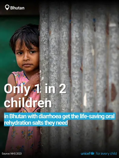 Oral rehydration salts tile for Bhutan, Bold number · English
